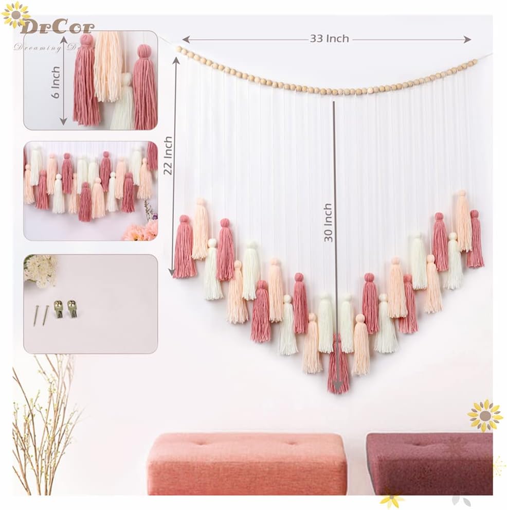DrCor Macrame Wall Hanging / Blush Pink