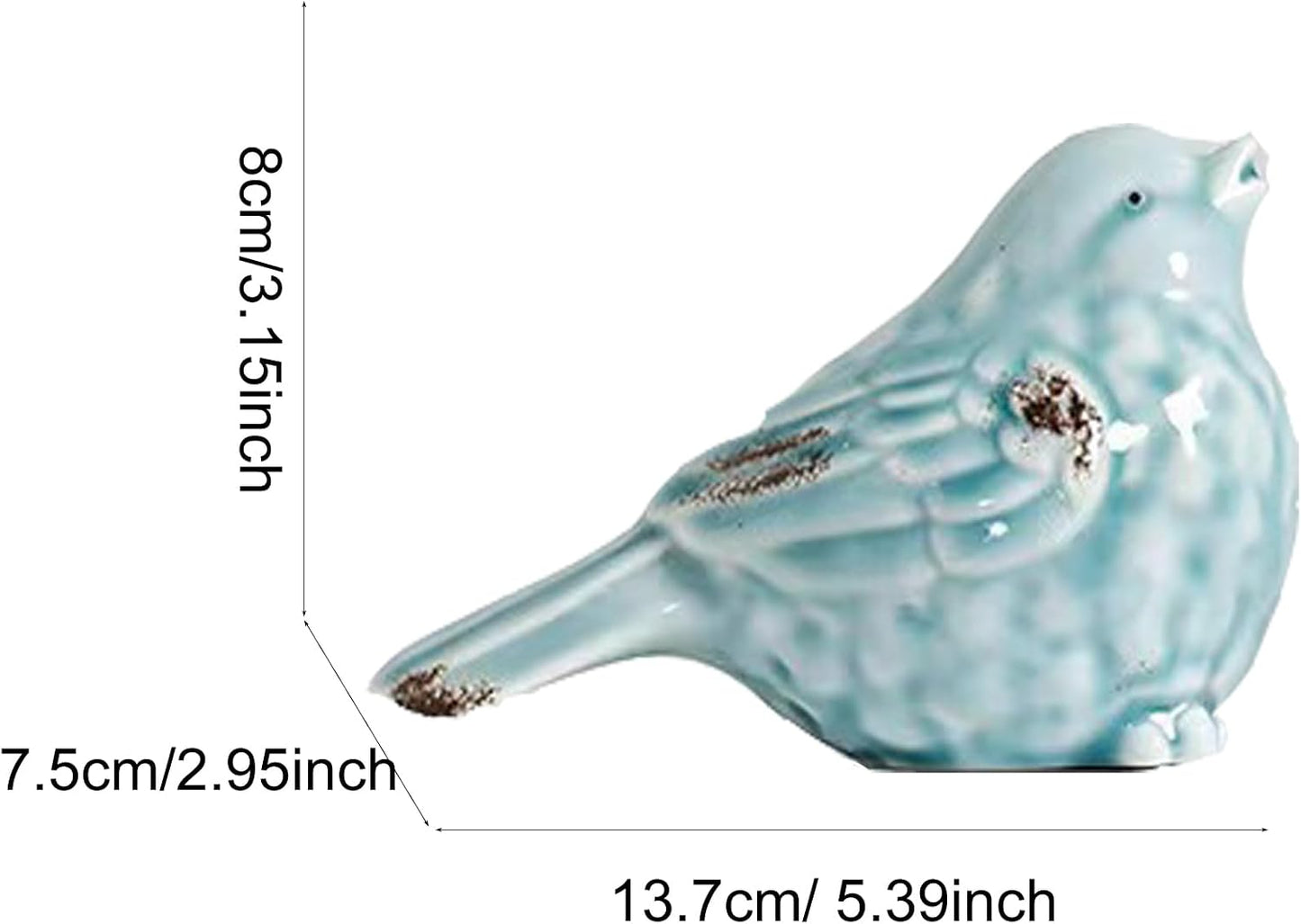 Ceramic Birds Statues Home Decor Modern Style Decorative Ornaments Animal Figurines / Light Blue A