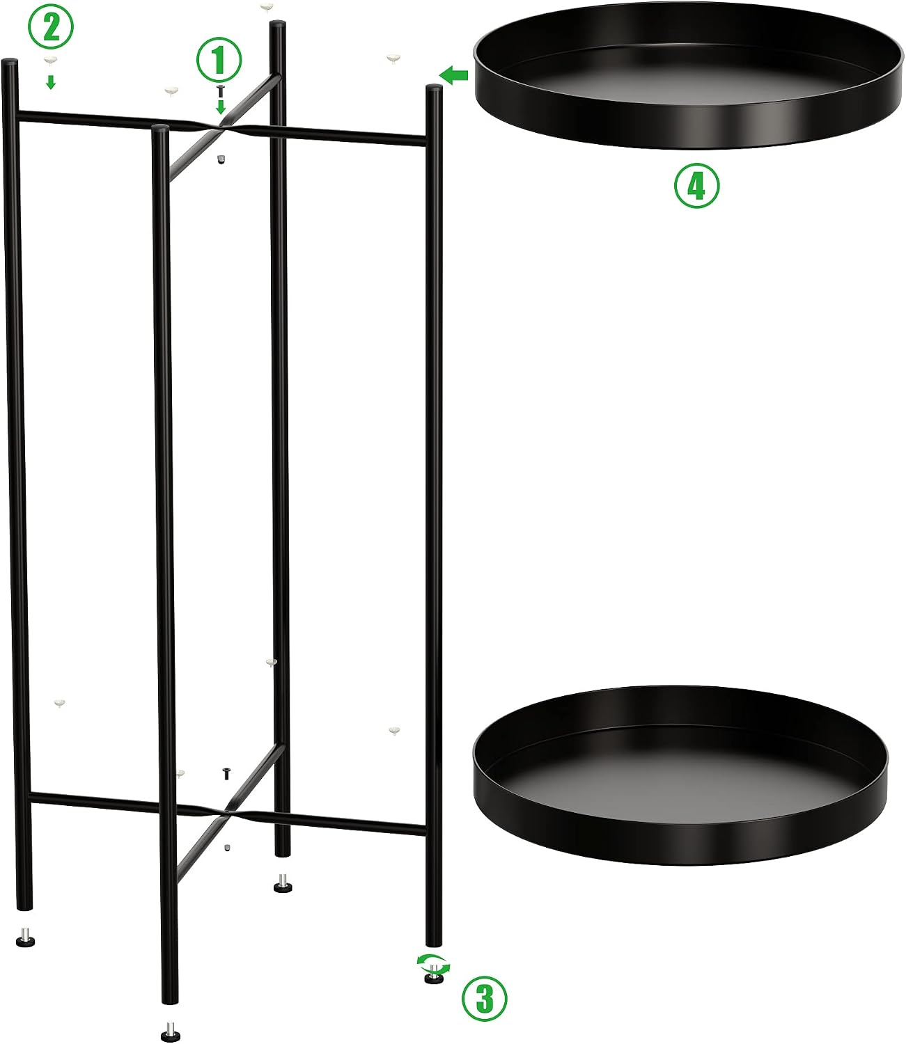 2 Tier Plant Stand Indoor Outdoor - 10.5in Width 24in Tall Flower Pot Rack | Heavy Duty Metal Plant Table Planter