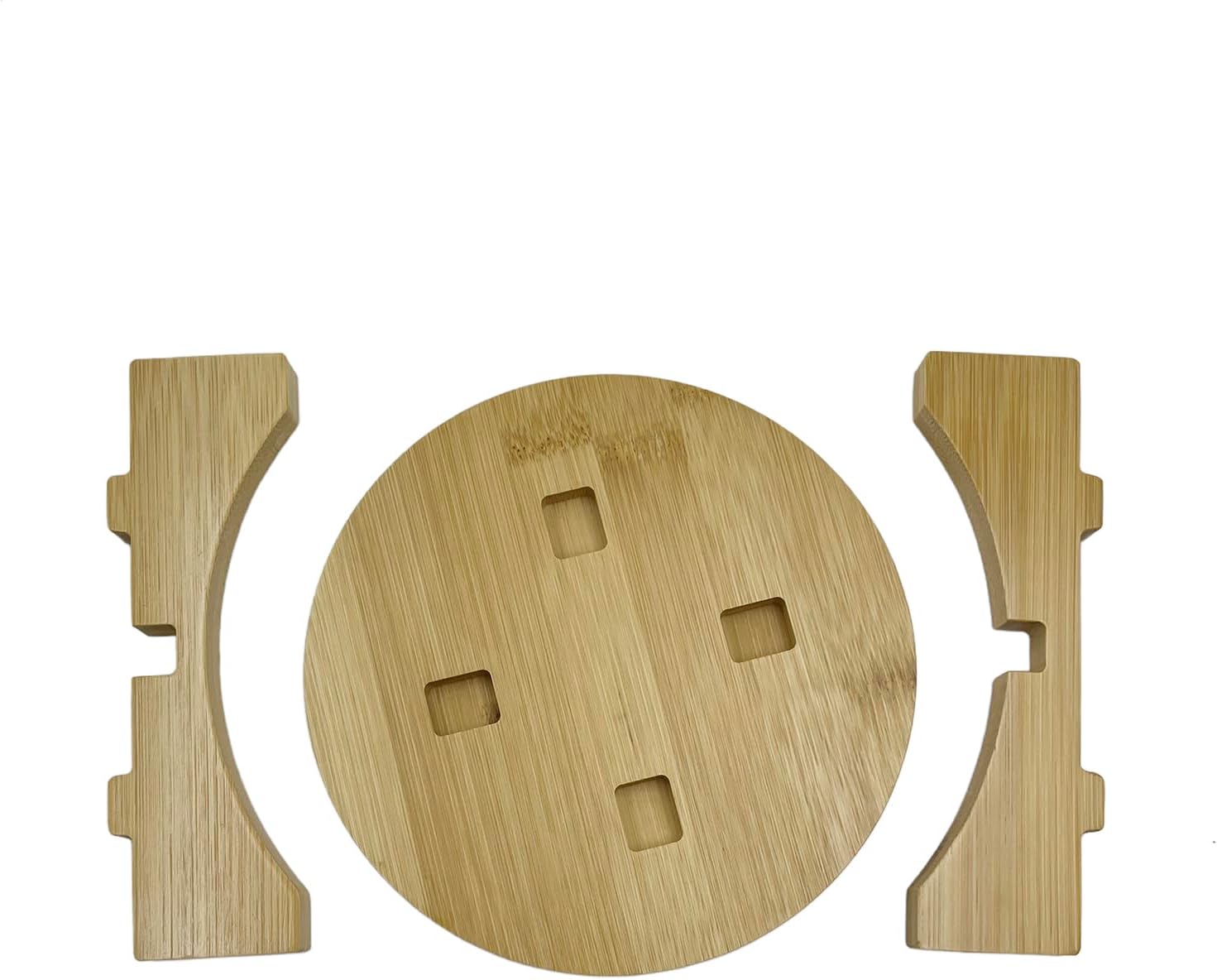 Short Round Wooden Plant Stand Indoor Desktop Flower Pedestal Stand Wood Decor Risers / 6 Inch