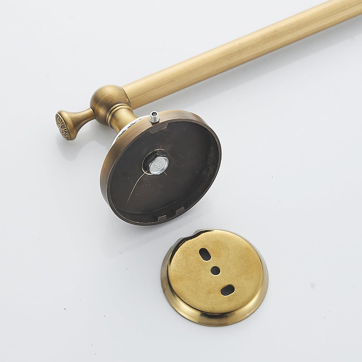 Antique Bronze Brass Towel Bar,Adjustable 15.5 to 27.5 Inch Bath Towel Bar Rack for Bathroom Towel Holder, Wall Mounted