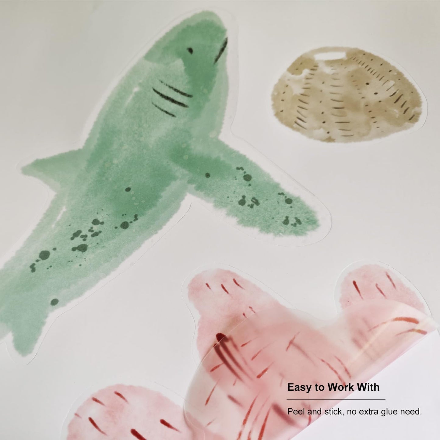 Vinyl DIY Watercolor Decals / Ocean Animals-a