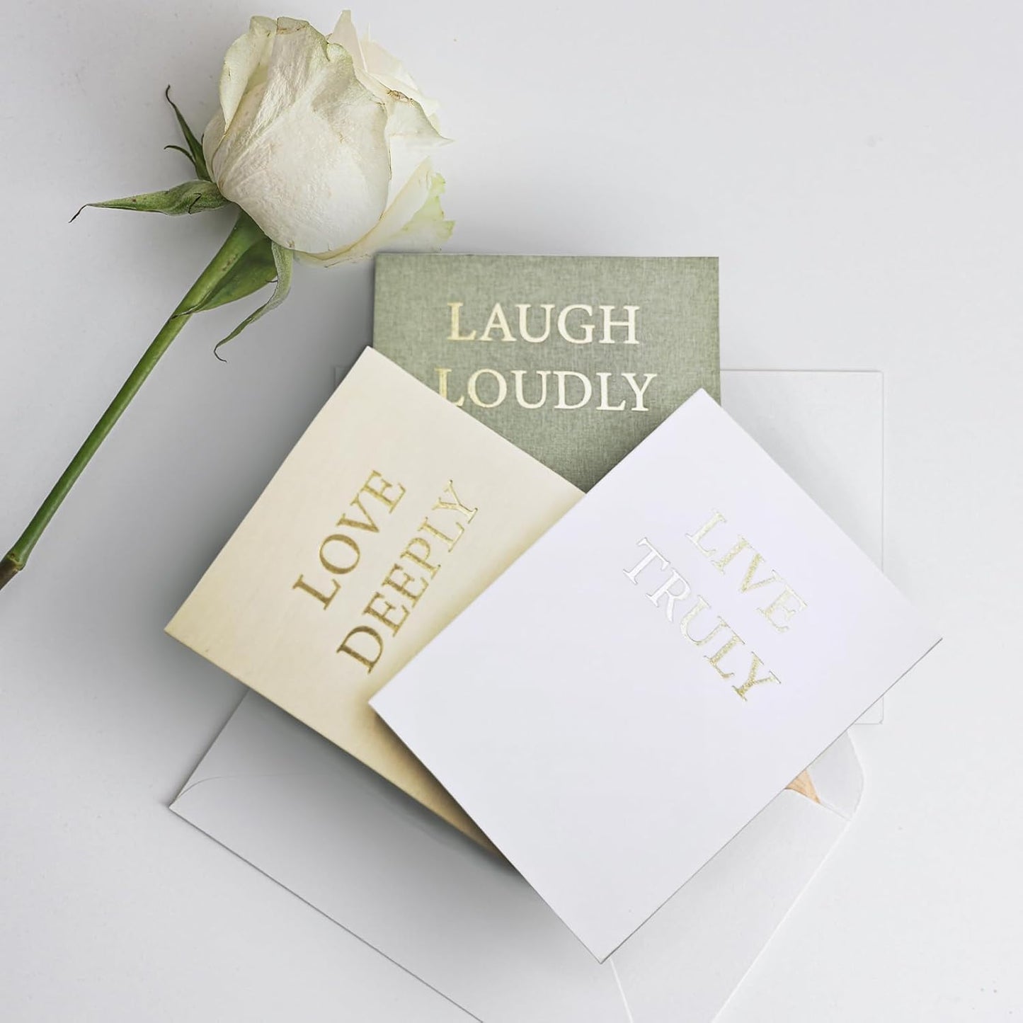 Faux Book Decor / Green/beige/white / Set of 3