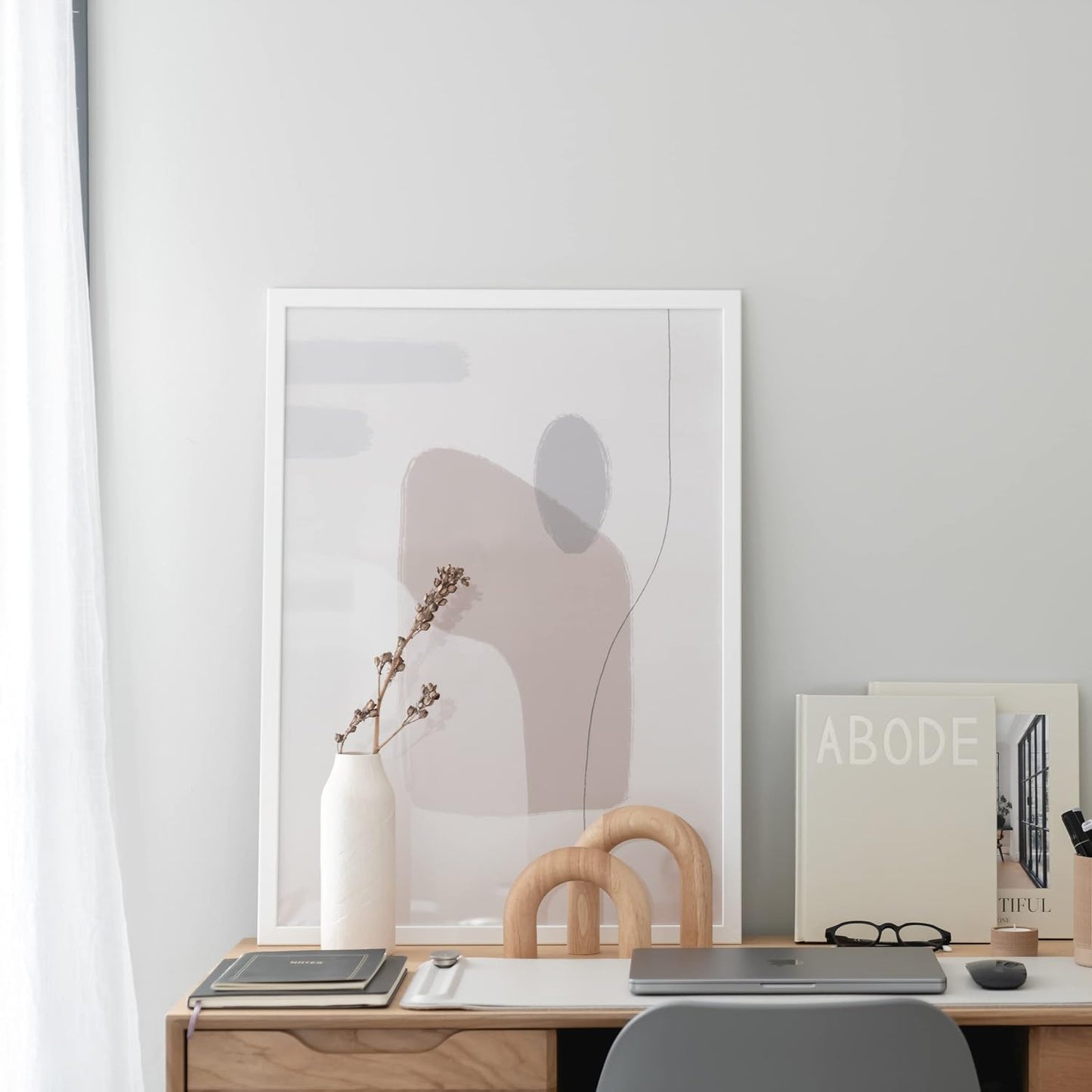 Modern Bookshelf Decor / Natural / 2-piece