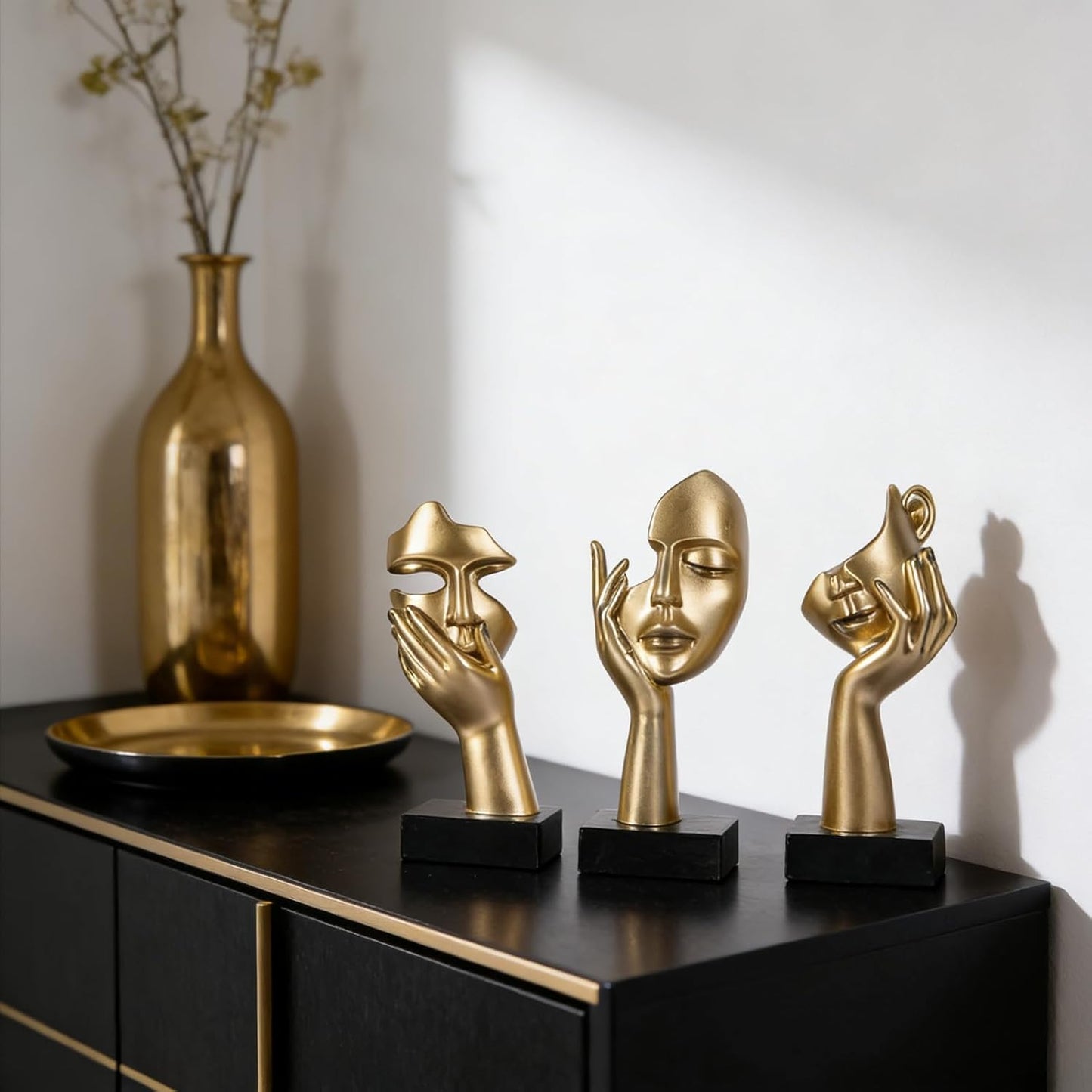 Thinker Small Statue Set / Gold / Set of 6