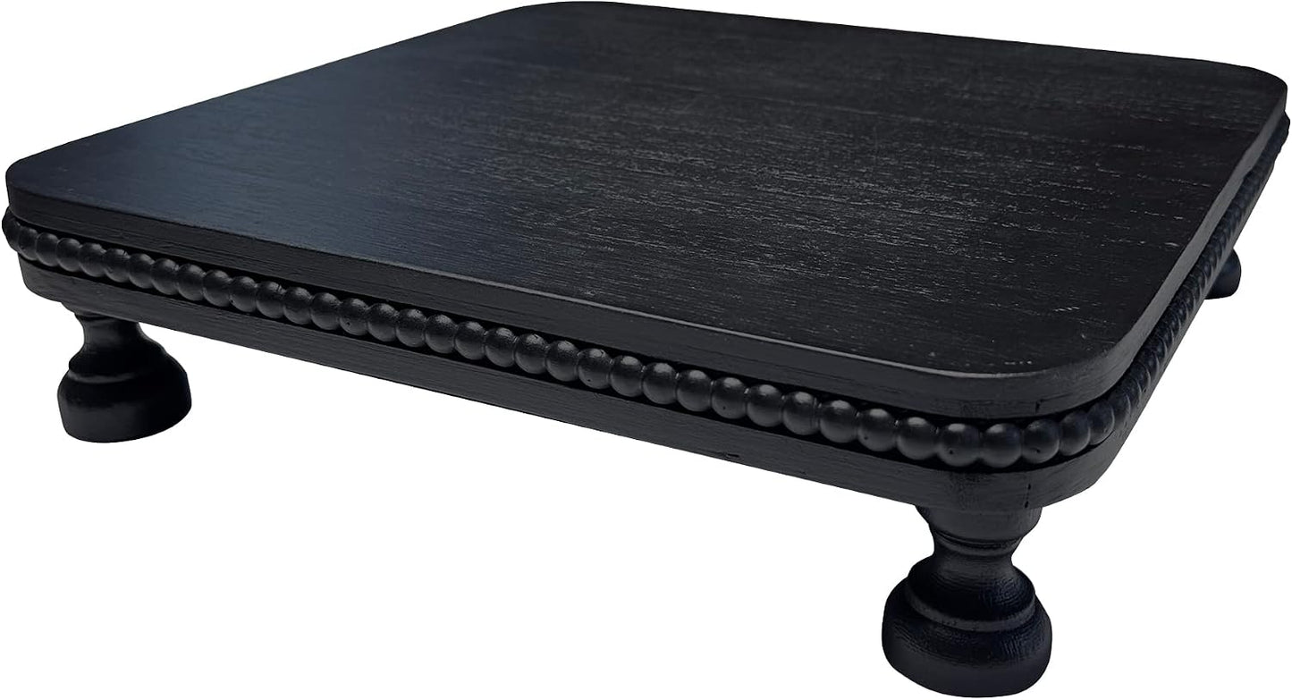 Square Tiered Tray Decor / Black