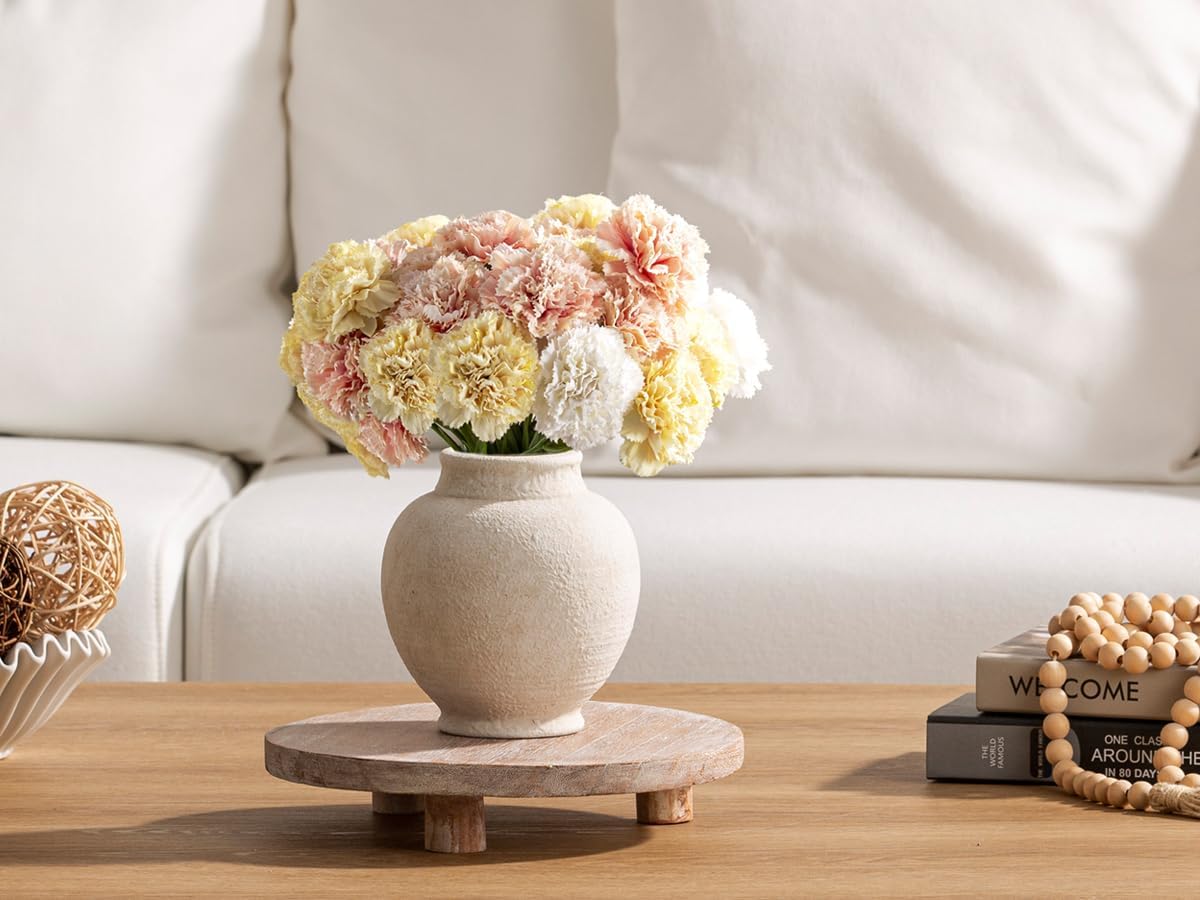 Ceramic Rustic Farmhouse Vase / 6.1" - W