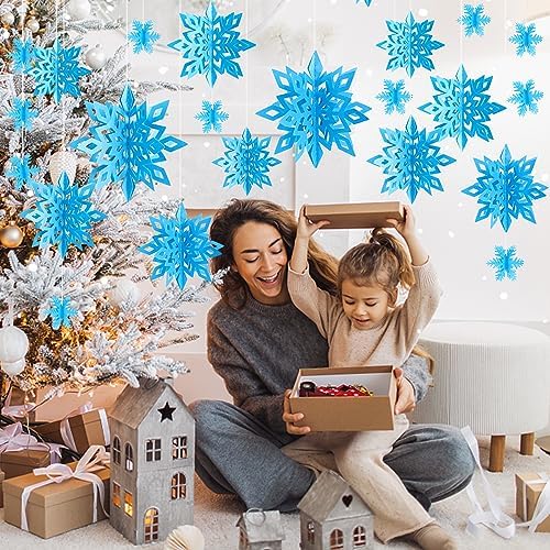 24PCS Hanging Snowflake Decorations Winter Wonderland Party Supplies