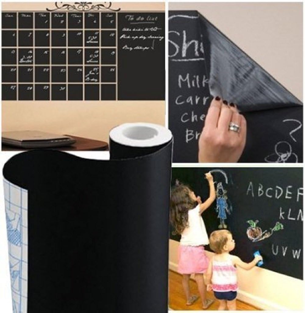 Chalkboard Wall Sticker 2 Rolls " Wallpaper Peel and Stick Chalk / 2 Rolls 1.5ft.x6.6ft. / 18 x 79