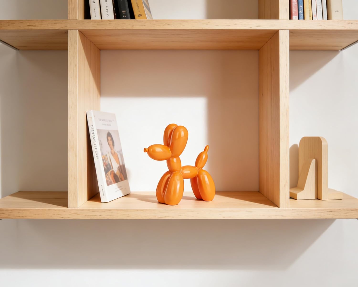 Vibrant Balloon Dog Statue Decor / Orange / 4 Inch