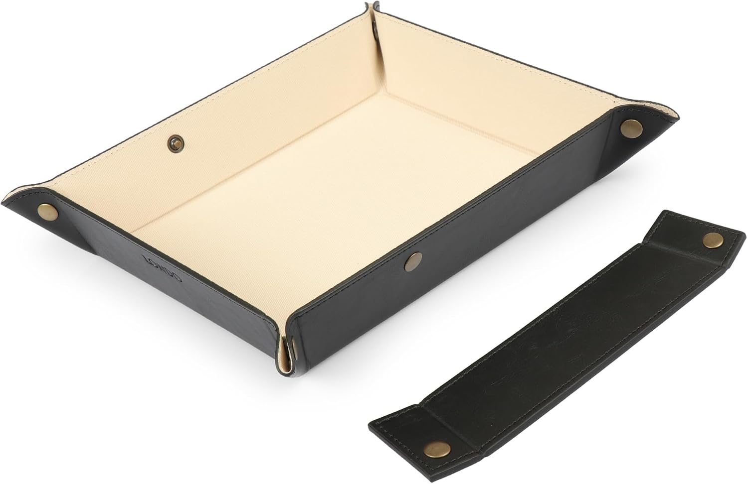 Londo Leather Tray Organizer - Practical Lightweight Water Resistant Computer Table Desk Storage Box for Wallets