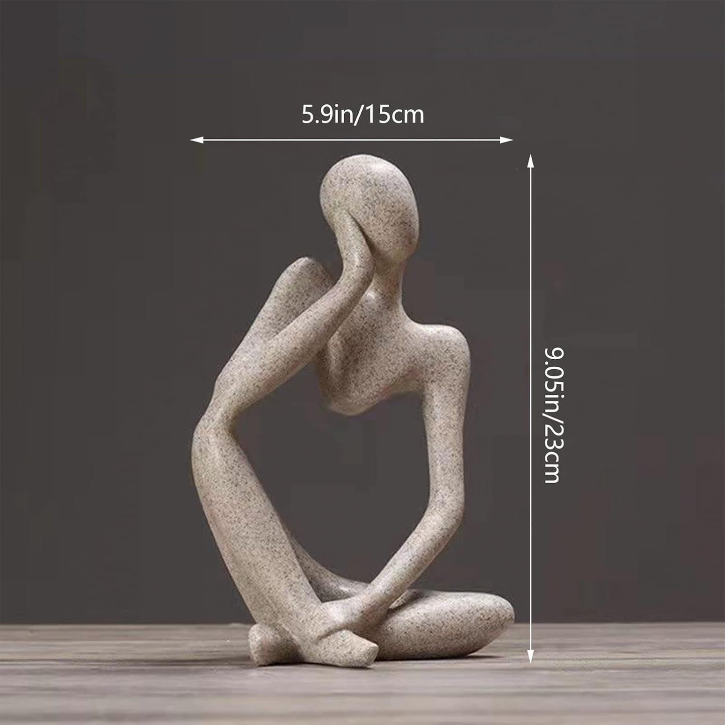 Sandstone Resin Thinker Statue Ornaments / Right / Large