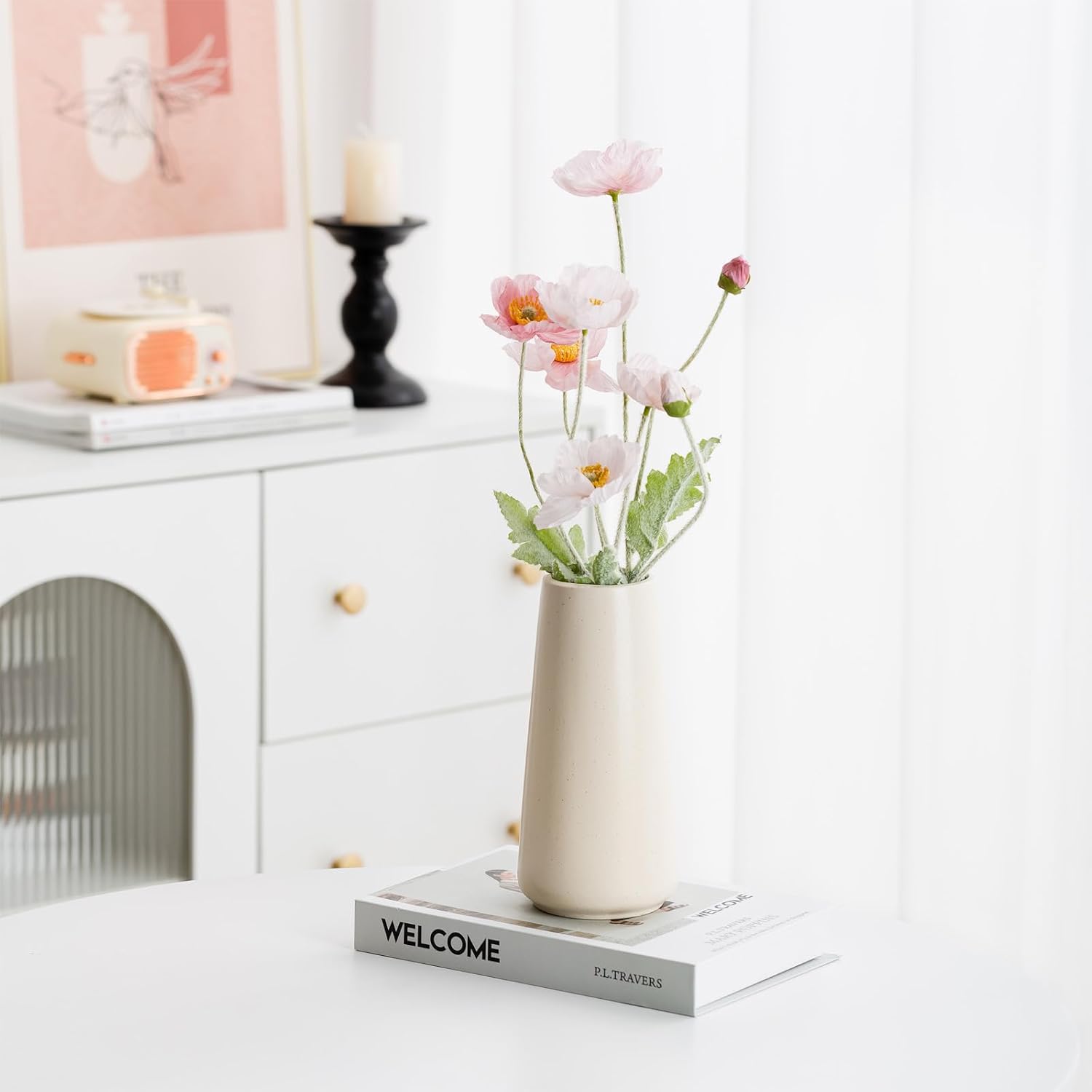 Ceramic Vase / Boho Off White vase / Beige / Big
