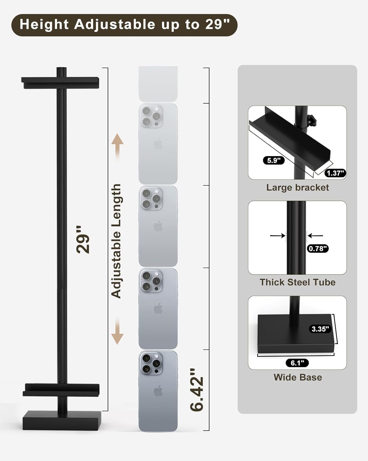 Metal Picture Frame Holder Stand Table / Black