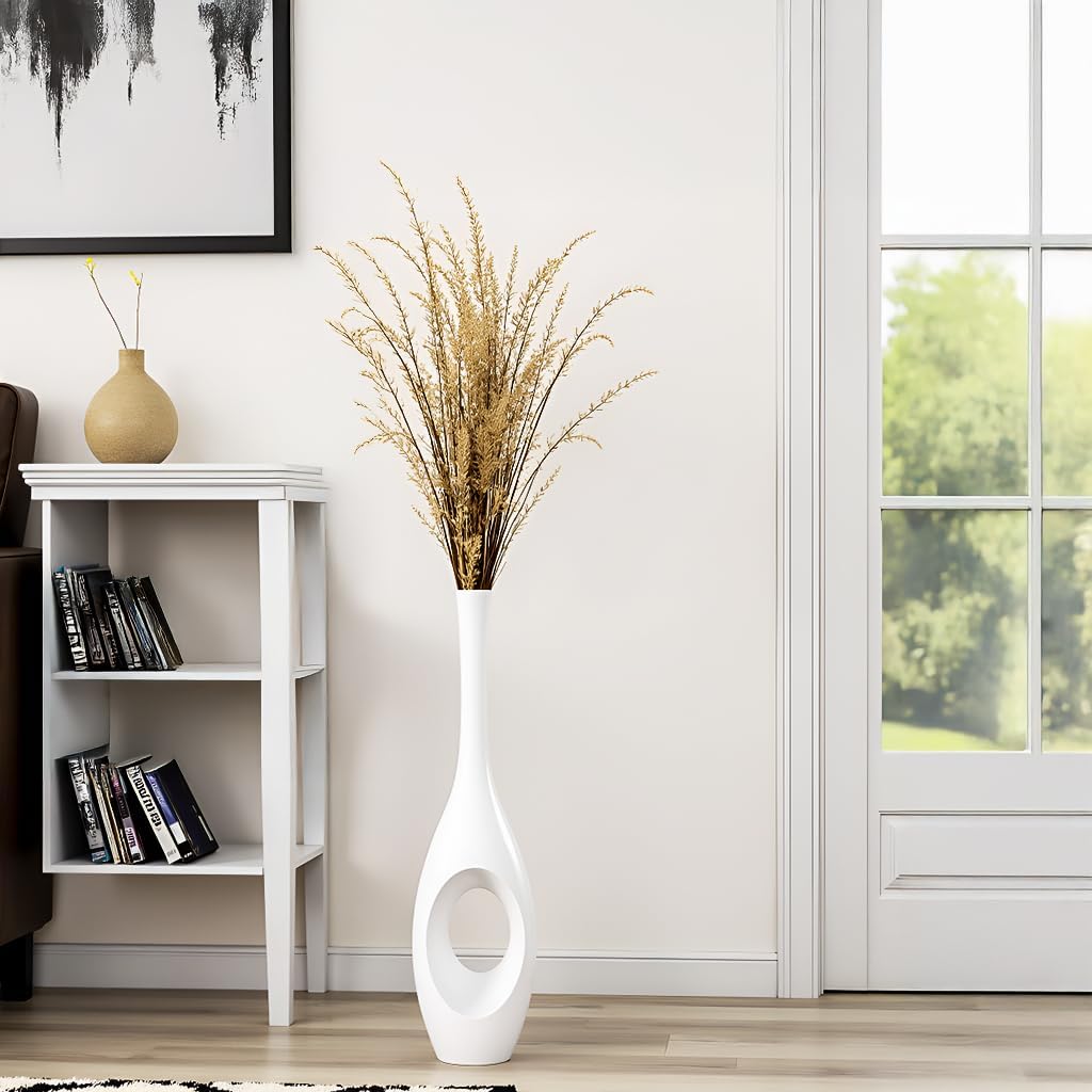 Modern Tall Decorative Vases / White / 23.6in