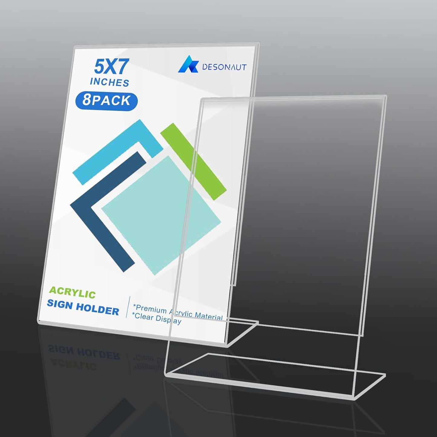 Acrylic Sign Holder / Clear / 5 x 7 / Set of 8