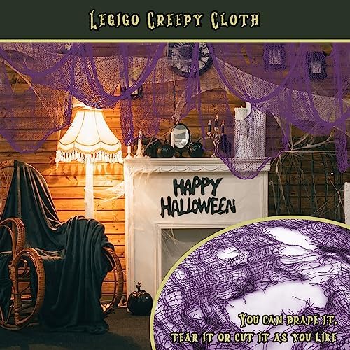 Legigo 12 Pack Halloween Creepy Cloths, Halloween Fabric Yard Decorations