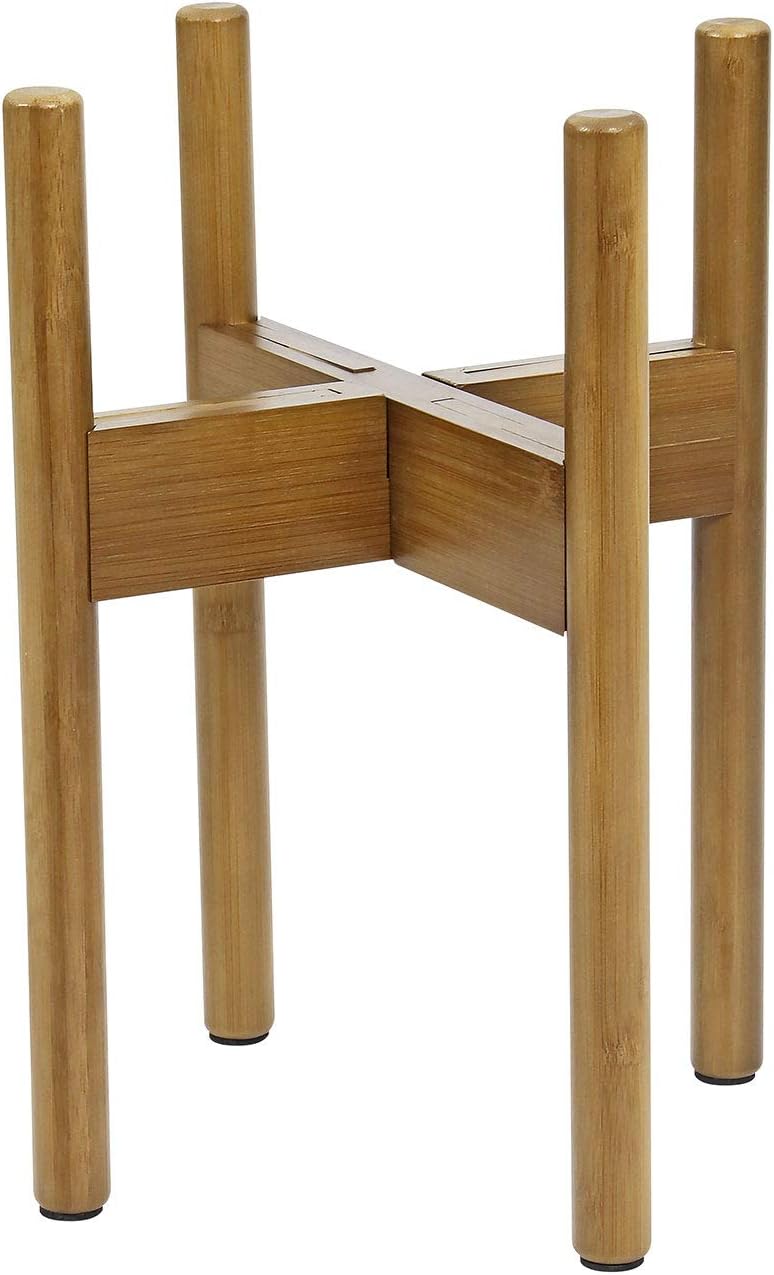 Taylor & Brown Adjustable Plant Pot Stand, 22-28.5cm Bamboo Wood Tall Plant Holder for Indoor Outdoor Use, Modern Mid