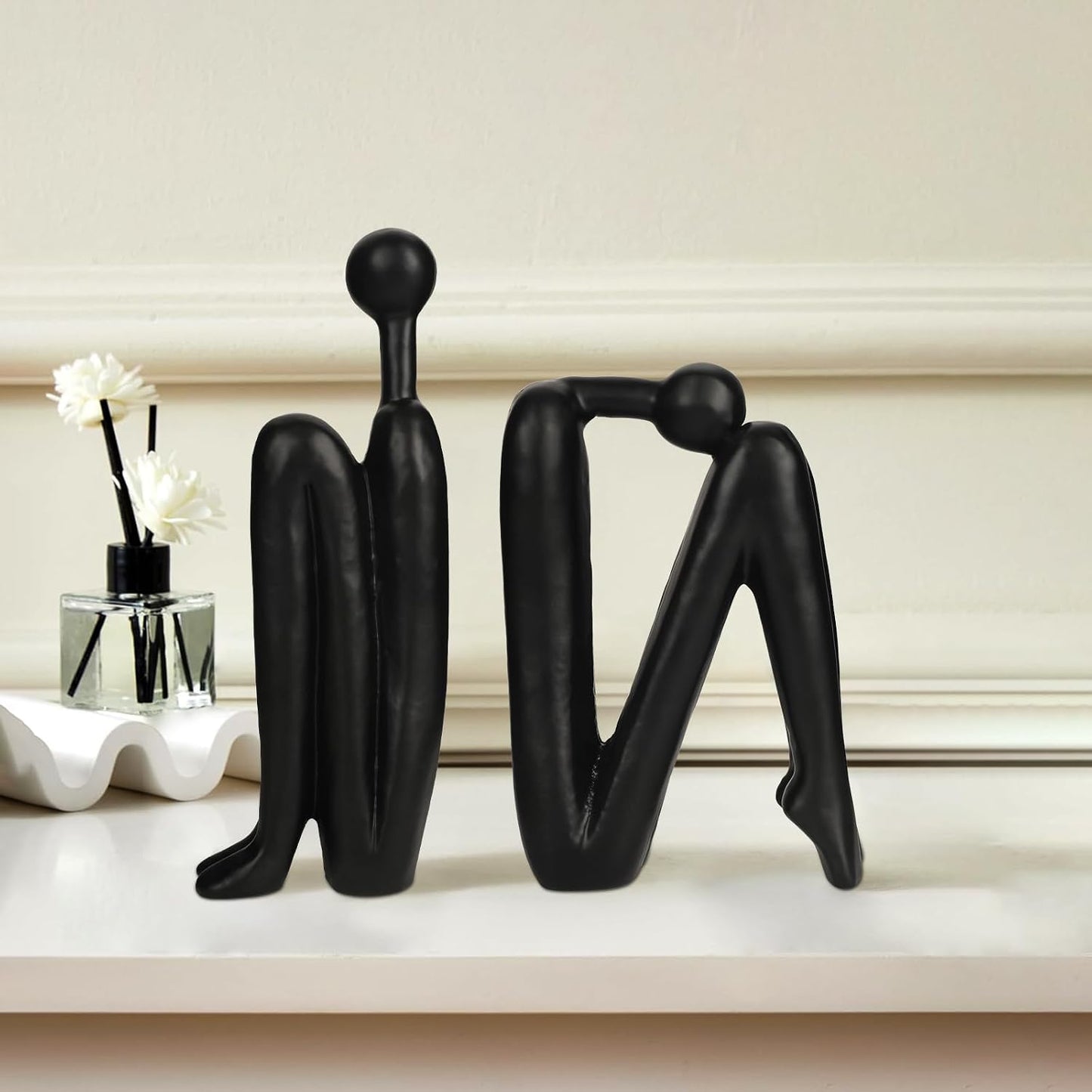 Thinker Cast Iron Bookends / Thinkera Black