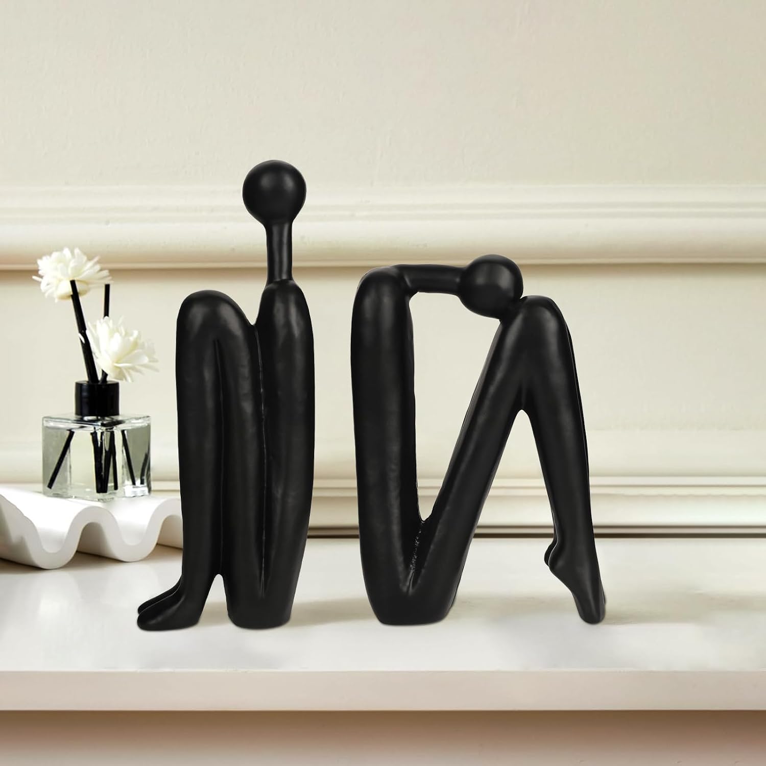 Thinker Cast Iron Bookends / Thinkera Black