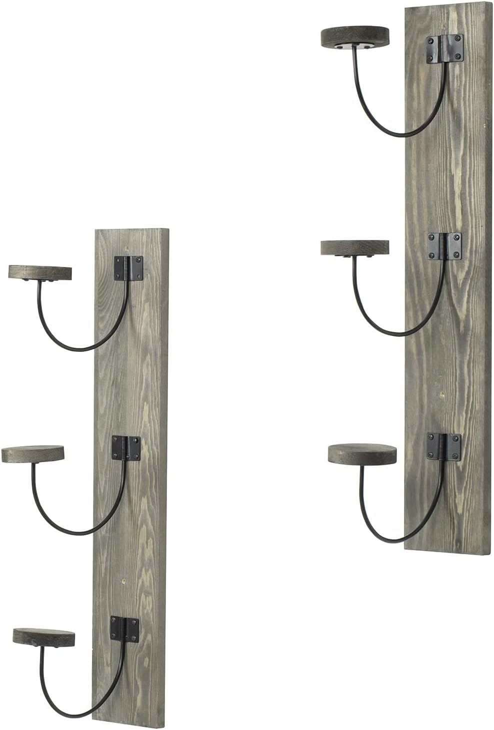 MyGift 2 Pcs Hat Rack Wall Mount, Cowboy Hat Organizer Holder, Coat, Cap Clothes Hanger with Metal Wire and Wood Hooks