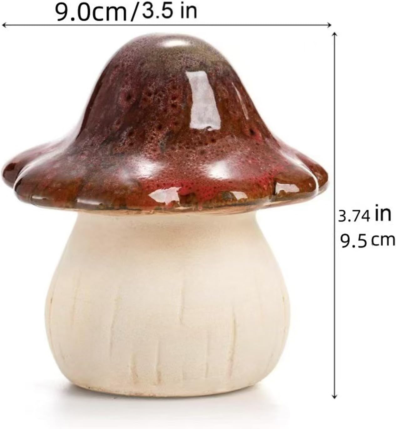 Ceramic Garden Mushroom Ornaments 3-Piece Set
