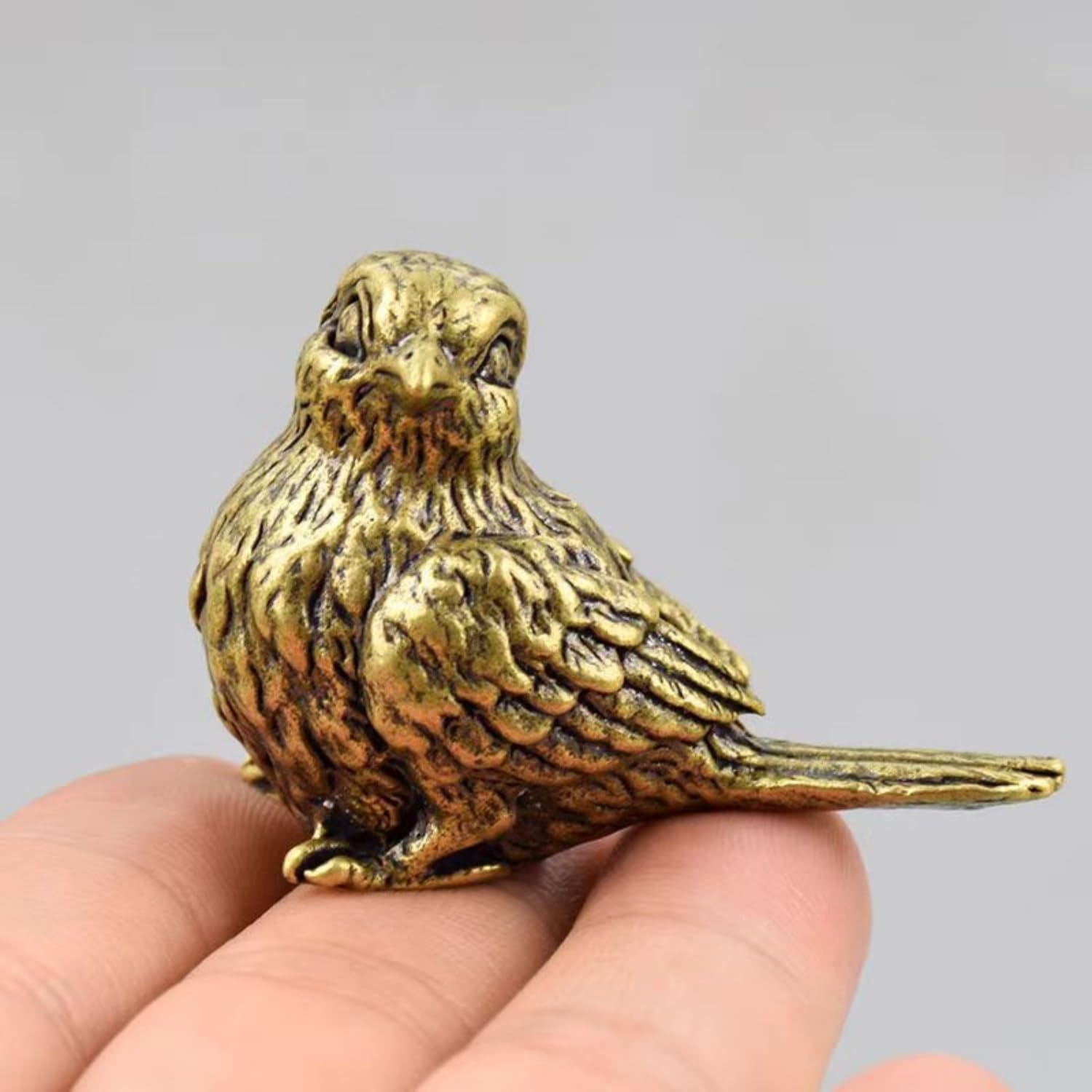 Small Brass Metal Statue / Sparrow