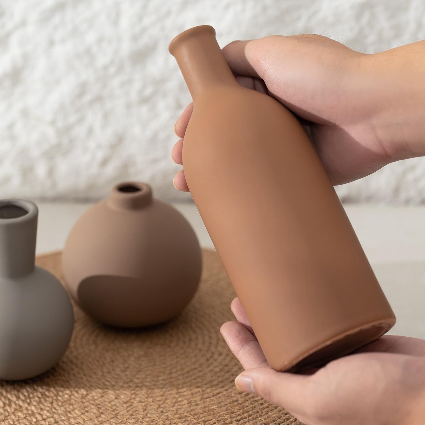 Ceramic Vase / Coffee Mix Set - Gray / Set of 3