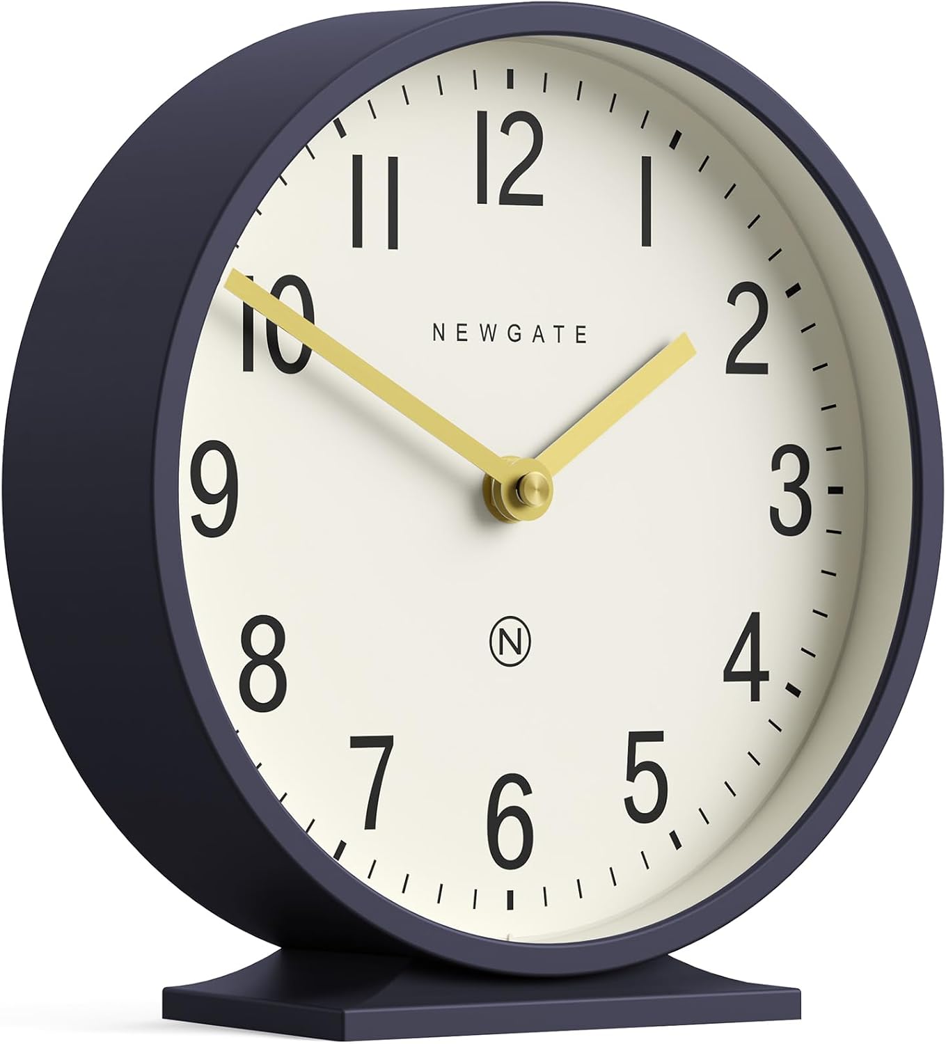 NEWGATE® Q Mantel Clock | Modern Classic Round Mantel Clock | Navy Blue | Contemporary Style for Mantel, Desk, Table