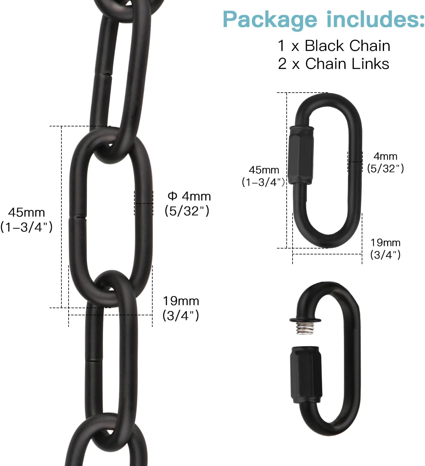 Light Fixture Chain / Black