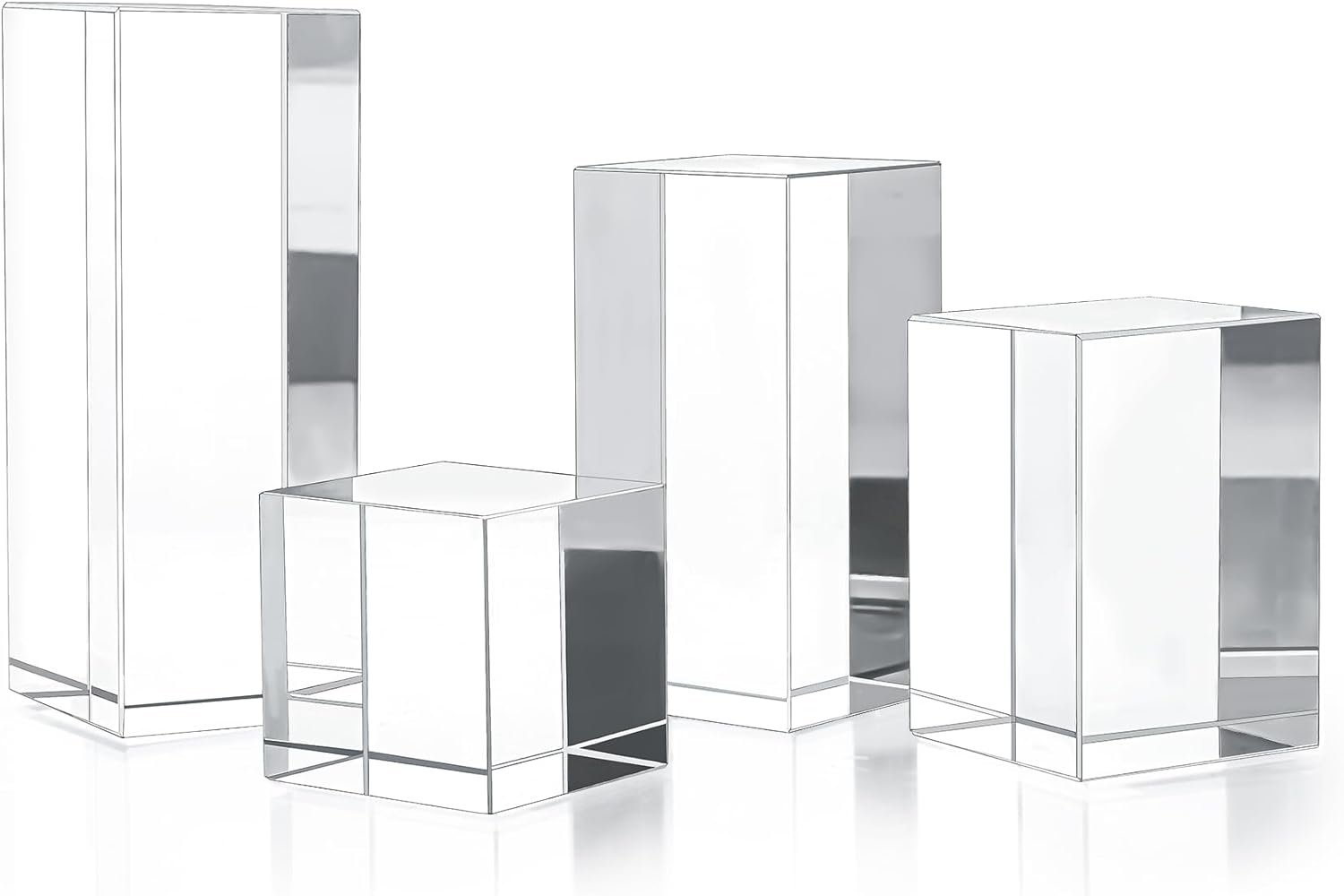 Glass Display Blocks / Block / Clear / Set of 4