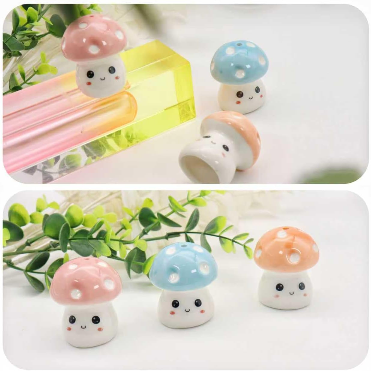 Toilet Bolt Cover for Bottom / Mushroom-pink / Set of 2