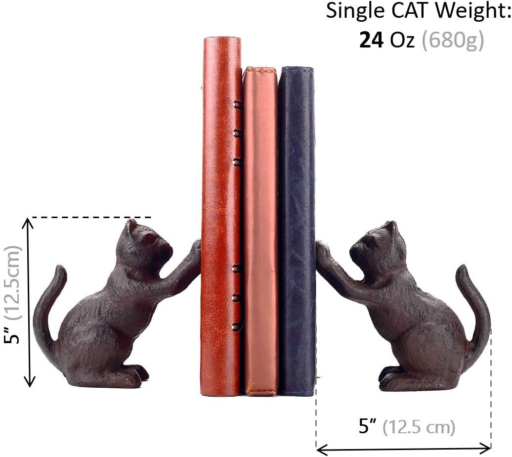 Cat Decorative Bookends / Black