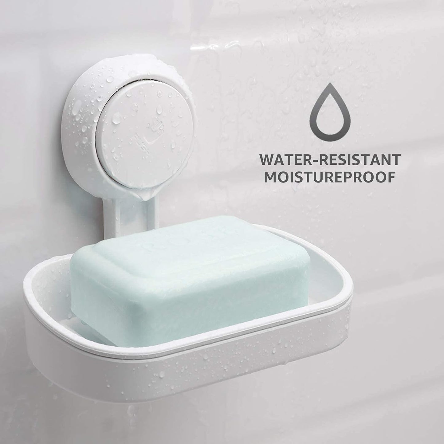 Soap Holder Soap Dish for Shower Suction Cup Wall Mounted NO-Drilling Self Draining Removable