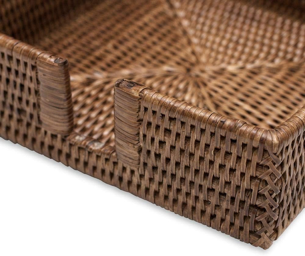 Rattan Napkin Holder in Dark Brown / Luncheon / Natural