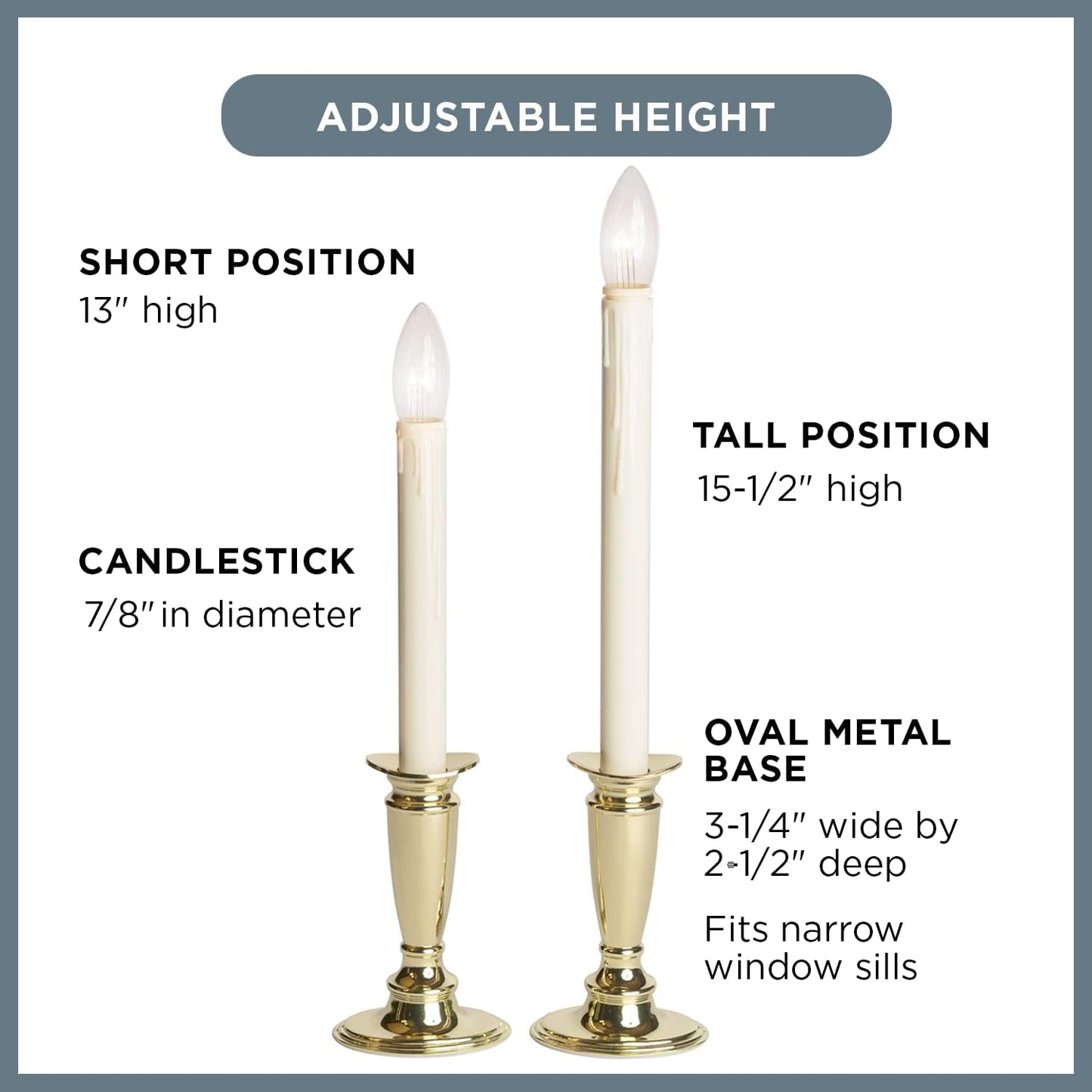 Celestial Lights Set of 4 Battery Operated Window Candles with Remote Control - (Shiny Brass)