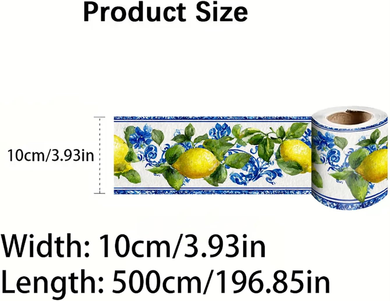 Lemon Wallpaper Border Peel and Stick Wall Border Citrus Fruit Pattern / Lemon / Yellow / 196 x 4