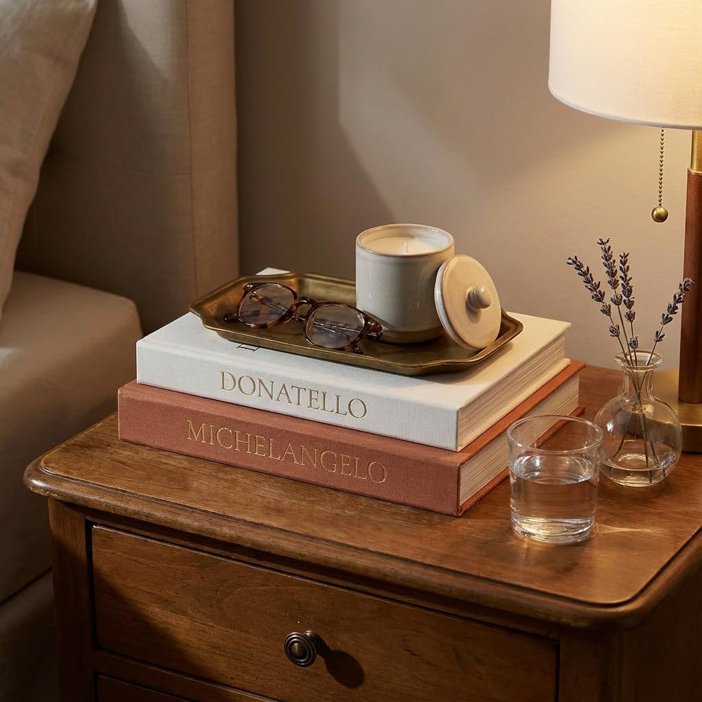 Aesthetic Faux Books / Beige-terracotta / Set of 2