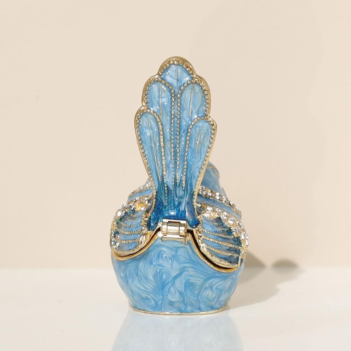 Adorned Mini Jewelry Organizer for Rings & / Trinket Box-b / Blue