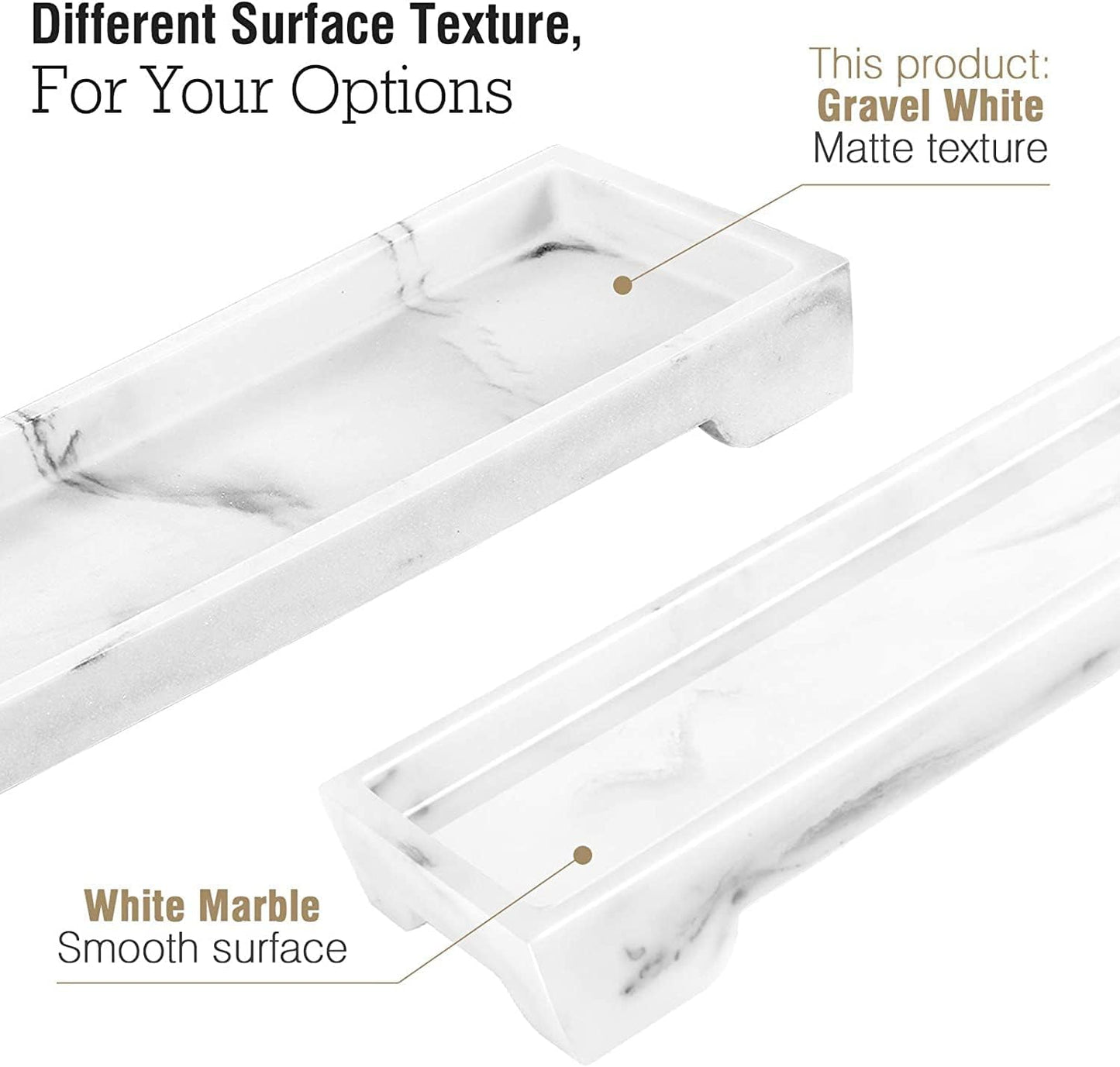 Vanity Tray / Resin Kitchen Sink Trays / D - Gravel White / Small