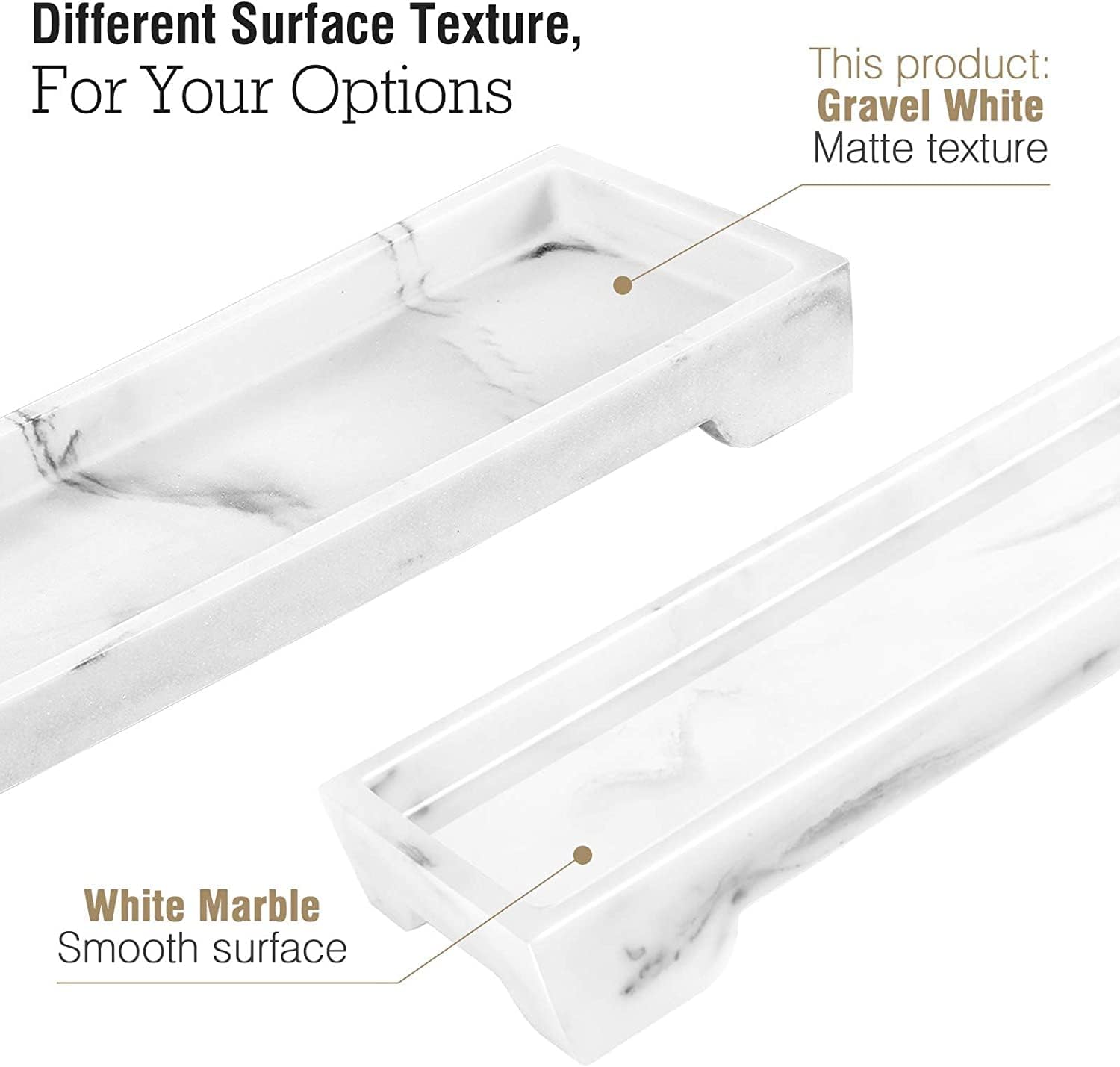 Vanity Tray / Resin Kitchen Sink Trays / D - Gravel White / Small