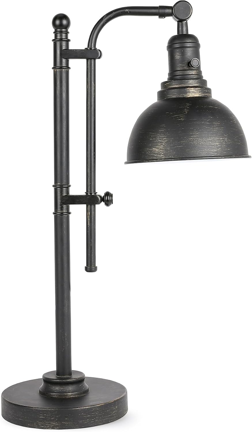 Ambimall Height Adjustable Modern Floor Lamp, Black & White