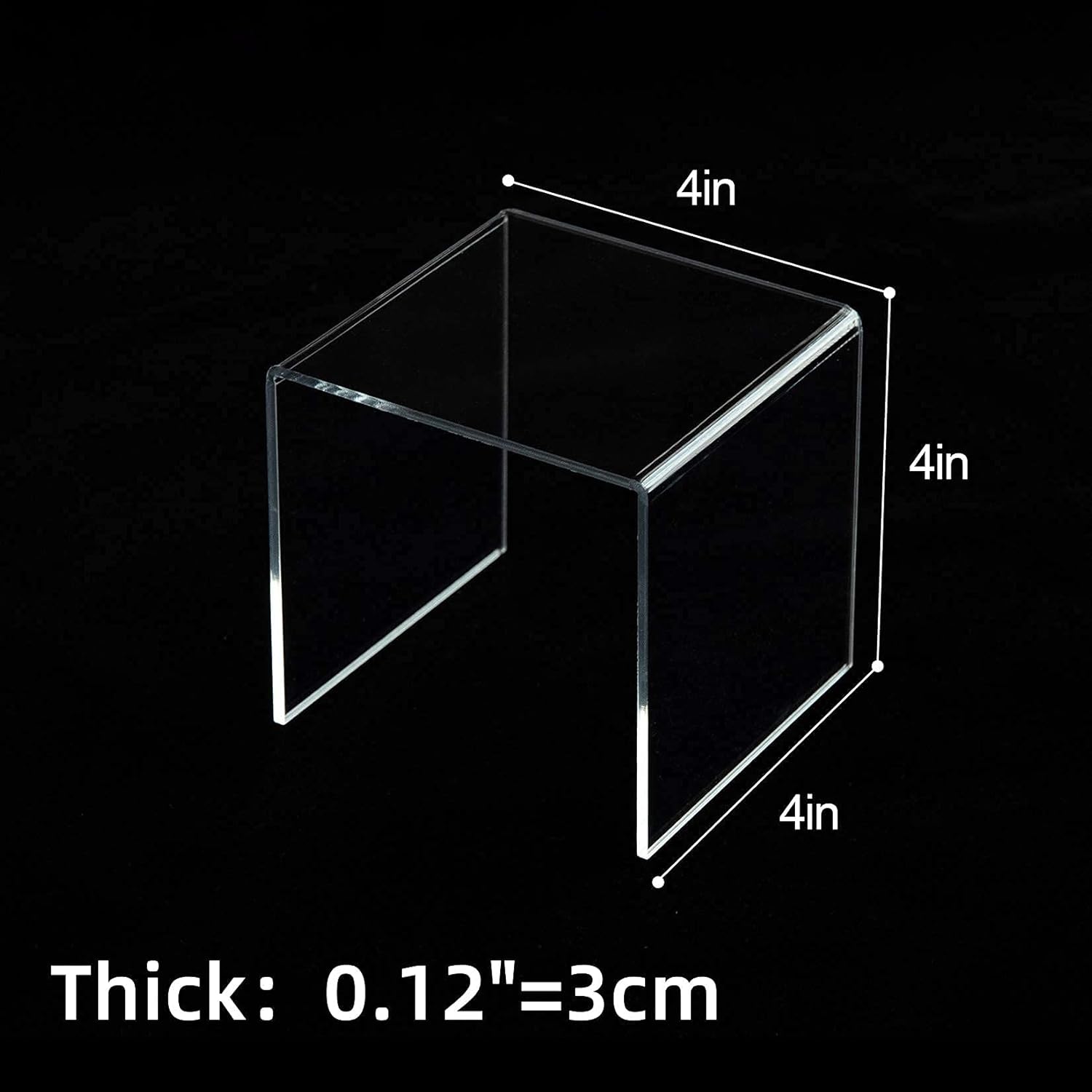 Acylic Riser Square Display Stand For Cupcakes / Clear / 8P-4INCH / 4 Inch