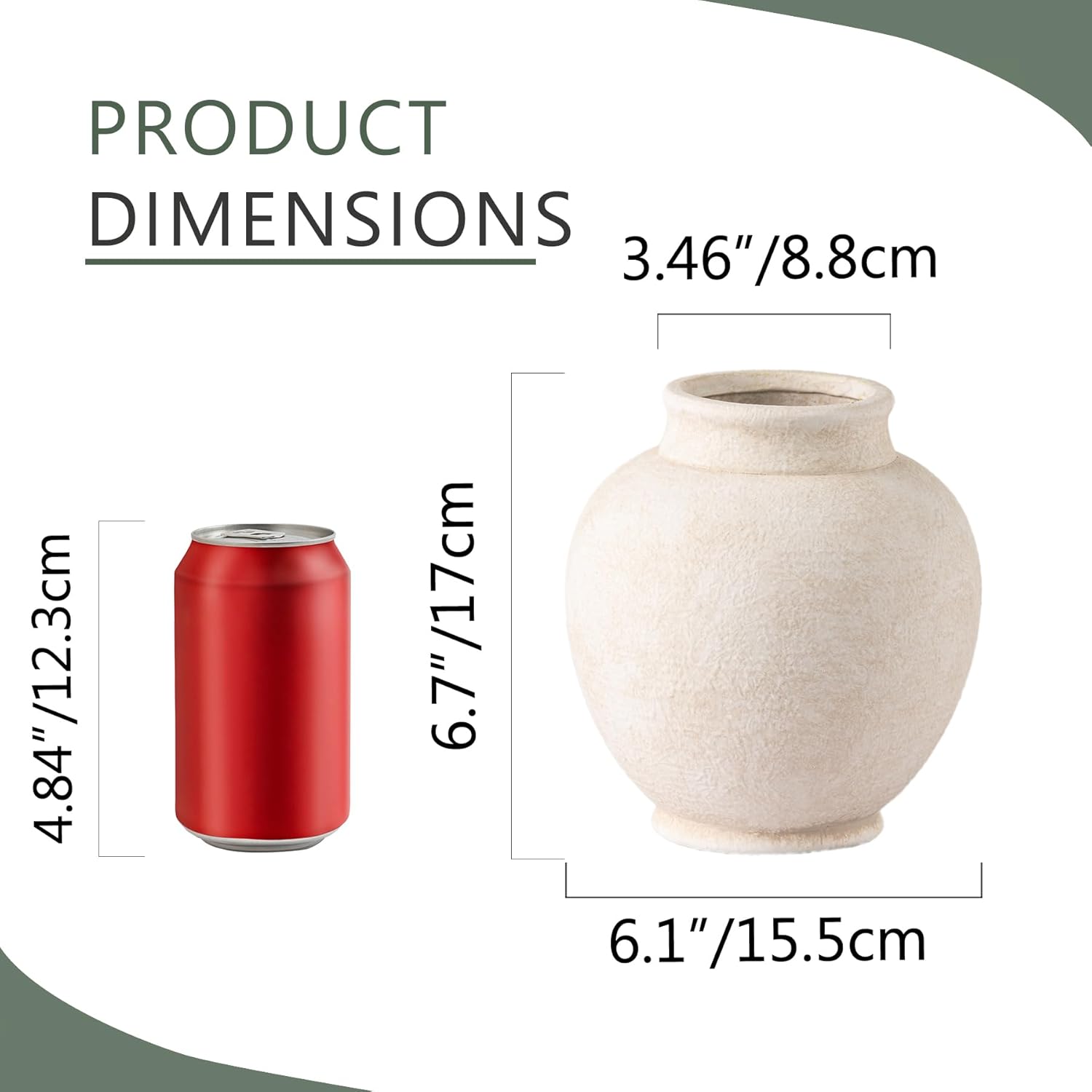 Ceramic Flower Vase / 6.7" - W