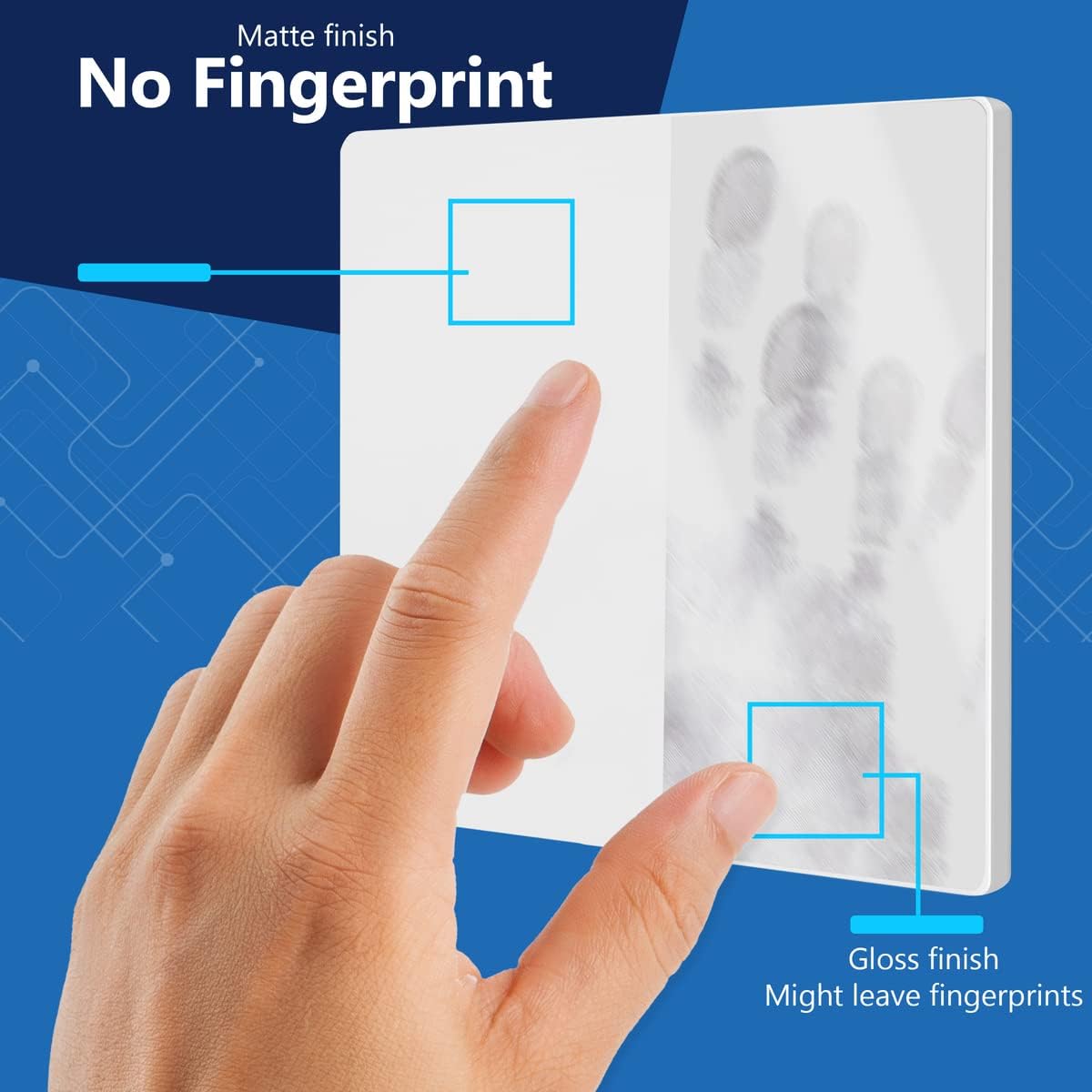 LIDER Double Blank Wall Plate, Screwless Design, Midsize, 2-Gang, 10-Pack | Temperature And Impact Resistant, Matte
