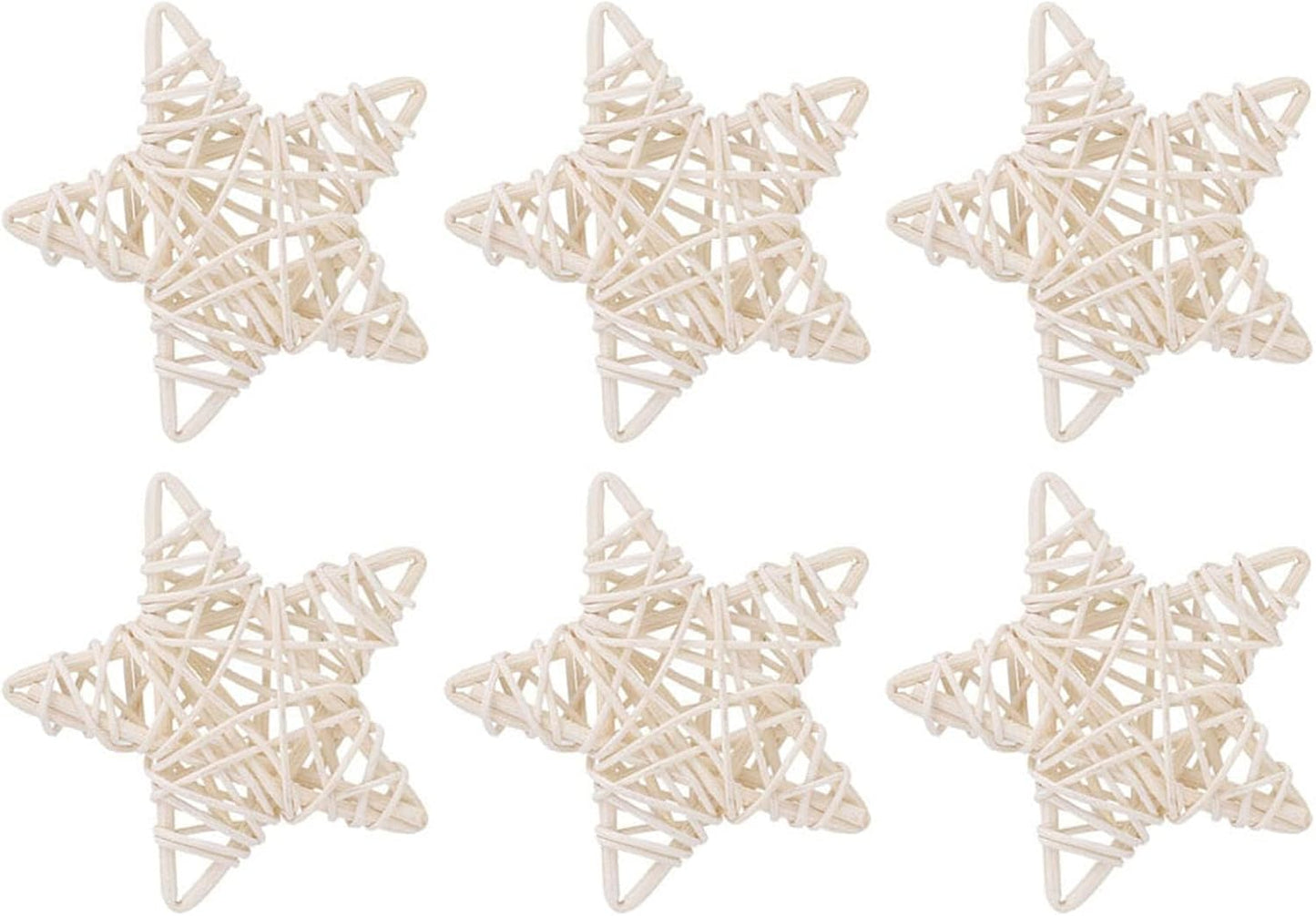 Vase Fillers / Natural Rattan Star Decorations / Brown / 3.35 Inch / Set of 12
