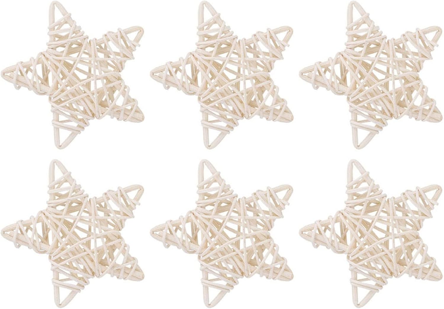 Vase Fillers / Natural Rattan Star Decorations / Brown / 3.35 Inch / Set of 12