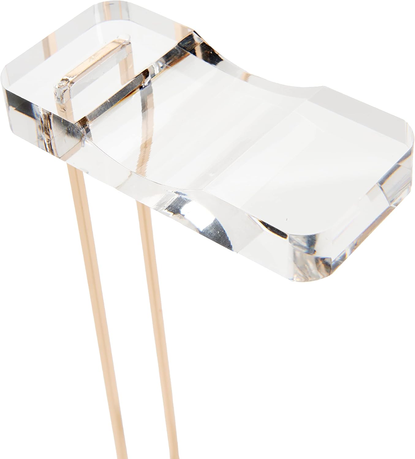 russell+hazel Acrylic Headphone Stand with Gold Hardware, Clear | Displays and stores headphones on a crystal-clear