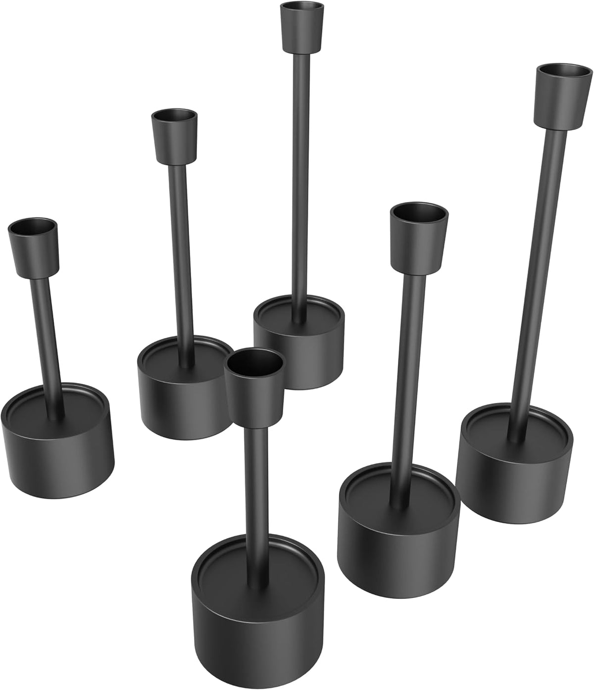 7.8lbs Heavy-Duty Solid Non-Tipping Taper Candle Holders, 6 Packs | Stands for Church, Wedding Centerpieces, Dining
