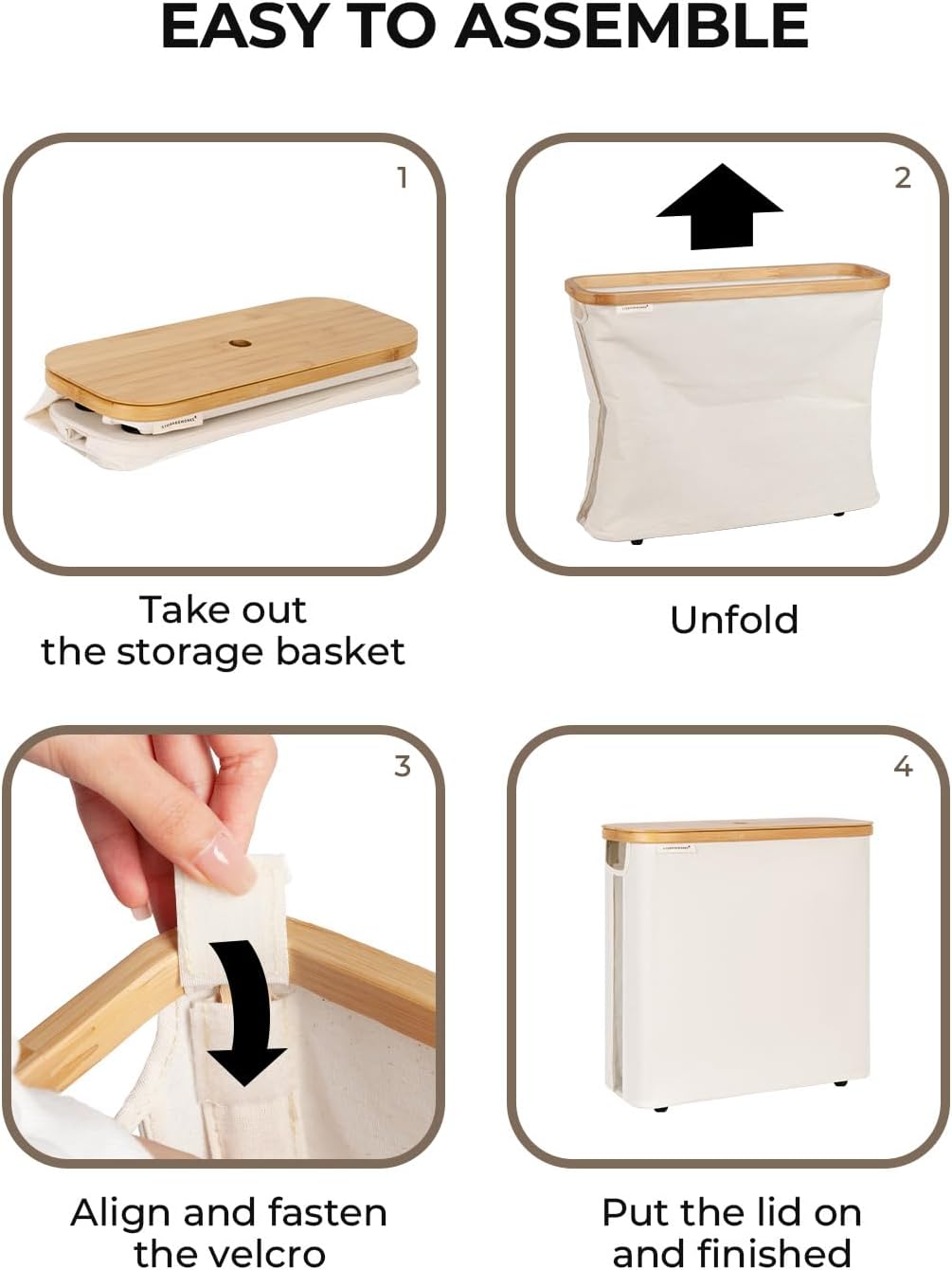 StorageWorks Toilet Paper Storage Basket with Bamboo Lid & Window | See Rolls at a Glance with Clear Window, Holds 16